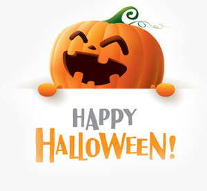 happy halloween message and a happy pumpkin lantern