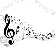 music notes flowing